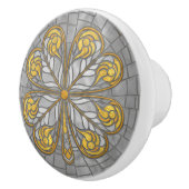 Vierblättriges Kleeblatt - Gold und Perlmosaik Keramikknauf (Rechts)