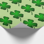 vierblättriges Kleeblatt Green Geschenkpapier (Ecke)