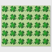 vierblättriges Kleeblatt Green Geschenkpapier (Flach)