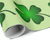vierblättriges Kleeblatt Green Geschenkpapier (Rolleneckpunkt)