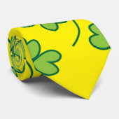 vierblättriges Kleeblatt Green Irish Krawatte (Gerollt)
