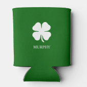 vierblättriges Kleeblatt Green Irish Personalisier Dosenkühler (Rückseite)