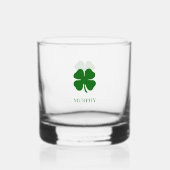 vierblättriges Kleeblatt Green Kleeblatt Irish Whiskyglas (Rückseite)