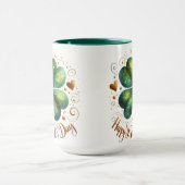 vierblättriges Kleeblatt Green und Gold St Patrick Tasse (Zentrum)
