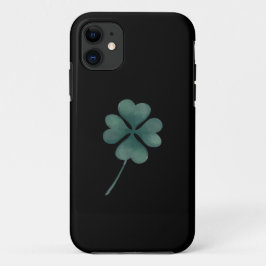 vierblättriges Kleeblatt grün auf schwarzer Wasser Case-Mate iPhone Hülle