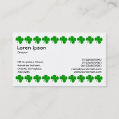 Vierblättriges Kleeblatt - Grün auf Weiß Visitenkarte (Rückseite)