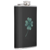 vierblättriges Kleeblatt Grüne Farbe Flachmann (Rechts)