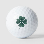 vierblättriges Kleeblatt Grüne Farbe Golfball (Vorderseite)