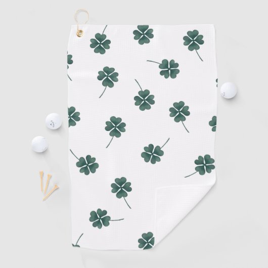 vierblättriges Kleeblatt Grüne Farbe Golfhandtuch (Insitu)