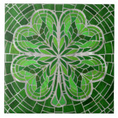 Vierblättriges Kleeblatt - Grüner Marmor und Perle Fliese (Vorderseite)