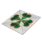 Vierblättriges Kleeblatt - Grüner und weißer Marmo Fliese (Seite)