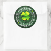 vierblättriges Kleeblatt Happy St. Patrick's Day Runder Aufkleber (Tasche)