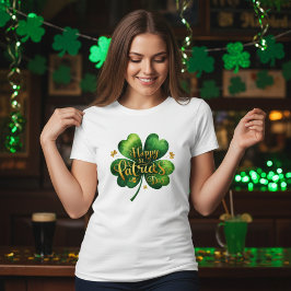 vierblättriges Kleeblatt Happy St Patrick's Day T-Shirt