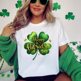 vierblättriges Kleeblatt Happy St Patrick's Day T-Shirt