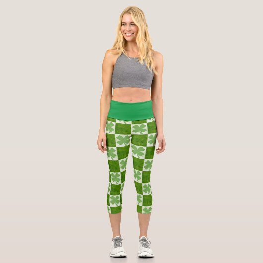 vierblättriges Kleeblatt High Waisted Capris (Vorderseite)