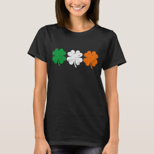 vierblättriges Kleeblatt irische Flagge T-Shirt