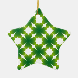 Vierblättriges Kleeblatt irisches Keramik Ornament