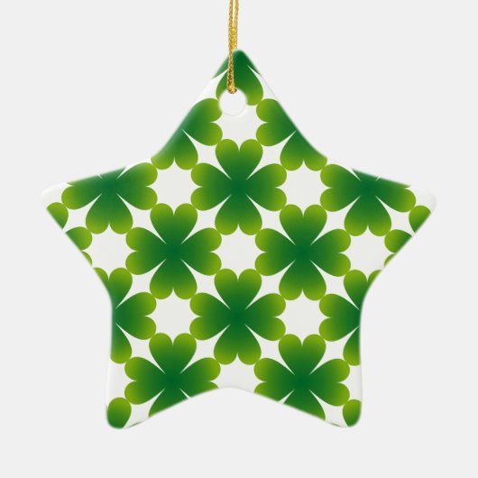 Vierblättriges Kleeblatt irisches Keramik Ornament (Vorne)