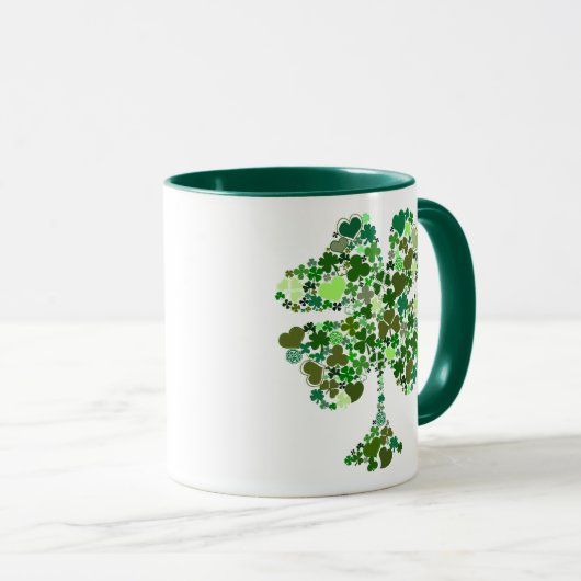 Vierblättriges Kleeblatt Irishcoffee-Tasse Tasse (VorderseiteRechts)