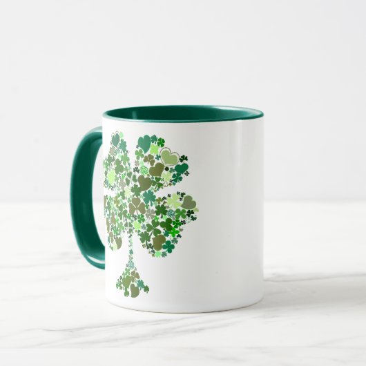 Vierblättriges Kleeblatt Irishcoffee-Tasse Tasse (Vorderseite Links)