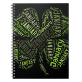 Vierblättriges Kleeblatt Januar Notizblock (Vorderseite)