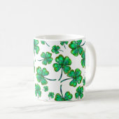 vierblättriges Kleeblatt Kaffeetasse (VorderseiteRechts)
