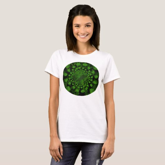 vierblättriges Kleeblatt Kaleidoskop-T - Shirt (Vorne ganz)