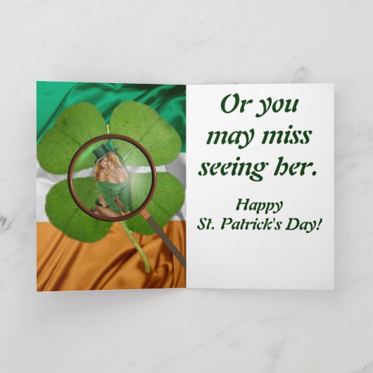 vierblättriges Kleeblatt Karte (Innenseite)