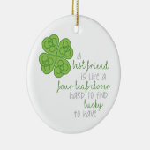 vierblättriges Kleeblatt Keramik Ornament (Rechts)