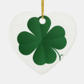 Vierblättriges Kleeblatt Keramik Ornament (Vorne)