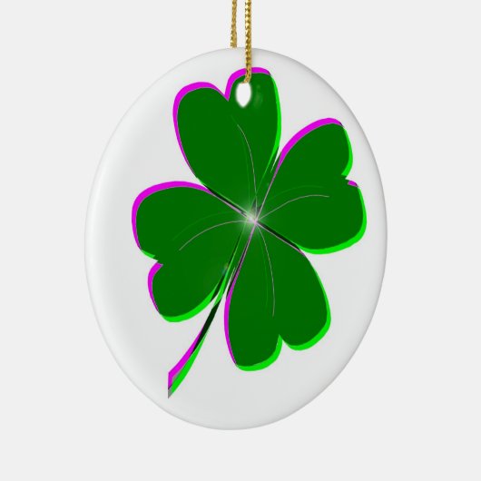 Vierblättriges Kleeblatt Keramikornament (Rechts)