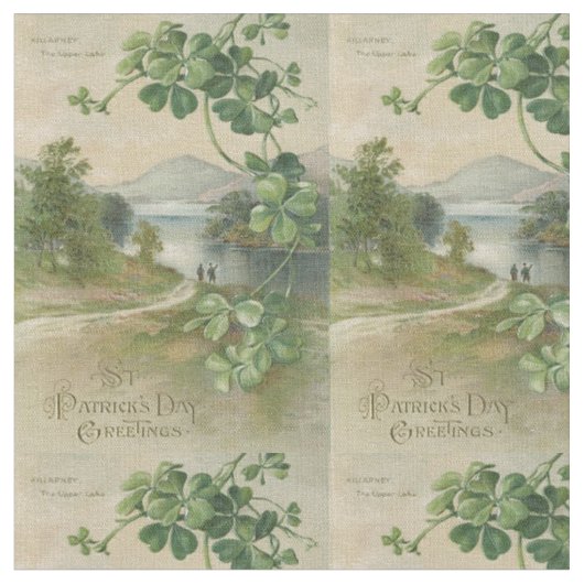 vierblättriges Kleeblatt Killarney Stoff (Nahaufnahme)