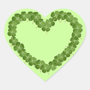 vierblättriges Kleeblatt Kleeblatt Heart Herz-Aufkleber