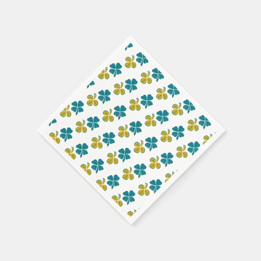 vierblättriges Kleeblatt Kleeblatt St. Patrick`s D Serviette (Ecke)