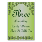 vierblättriges Kleeblatt Lucky Irish Table Card #3 Tischnummer (Rückseite)