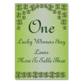 vierblättriges Kleeblatt Lucky Irish Table Card Tischnummer (Vorderseite)