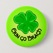 vierblättriges Kleeblatt Lucky Kleeblatt Erin Go B Button (Vorderseite)