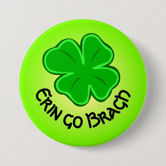 vierblättriges Kleeblatt Lucky Kleeblatt Erin Go B Button (Vorderseite)