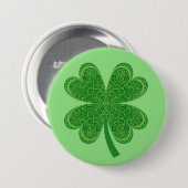 vierblättriges Kleeblatt Lucky St. Patrick's Day Button (Vorne & Hinten)