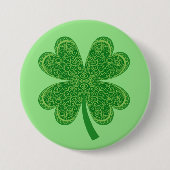 vierblättriges Kleeblatt Lucky St. Patrick's Day Button (Vorderseite)
