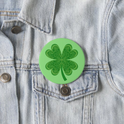 vierblättriges Kleeblatt Lucky St. Patrick's Day Button (Beispiel)