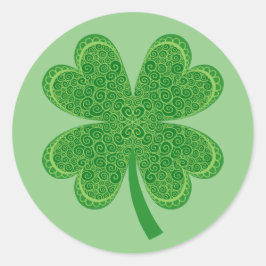 vierblättriges Kleeblatt Lucky St. Patrick's Day Runder Aufkleber