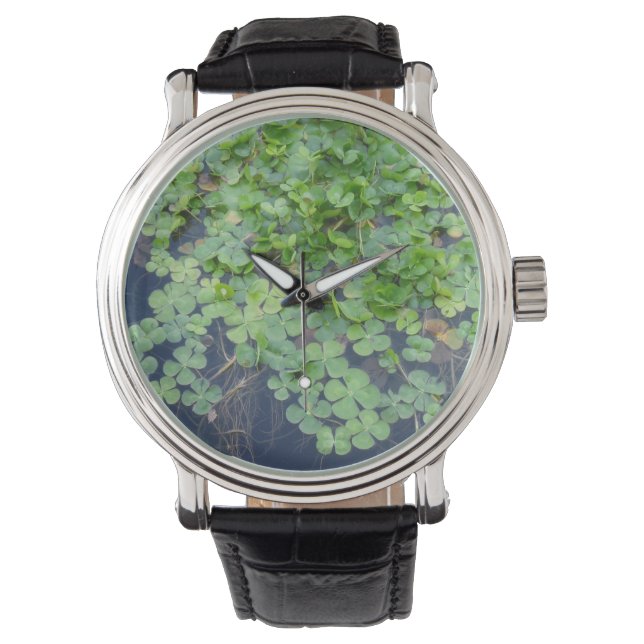 vierblättriges Kleeblatt Lucky Watch Armbanduhr (Vorderseite)