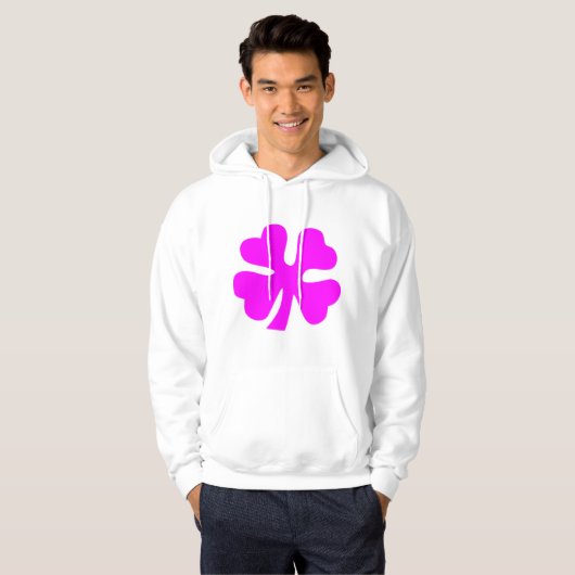 vierblättriges Kleeblatt - Magenta Hoodie (Vorne ganz)