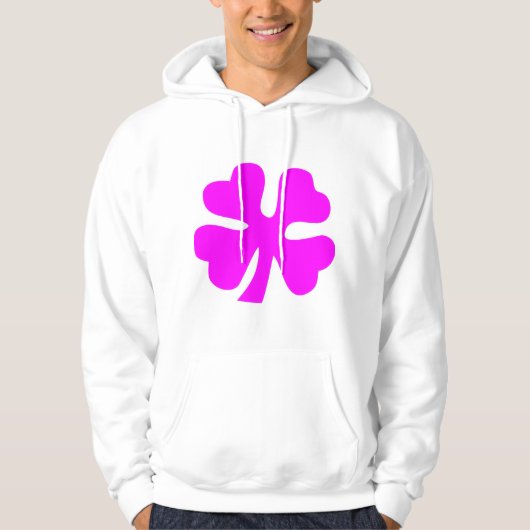 vierblättriges Kleeblatt - Magenta Hoodie (Vorderseite)