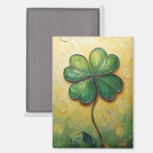vierblättriges Kleeblatt Magnet (Vorderseite/Rückseite)