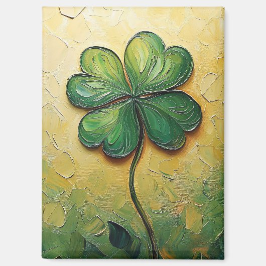 vierblättriges Kleeblatt Magnet (Vorderseite)