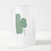 Vierblättriges Kleeblatt Mattglas Bierglas (Vorderseite Links)