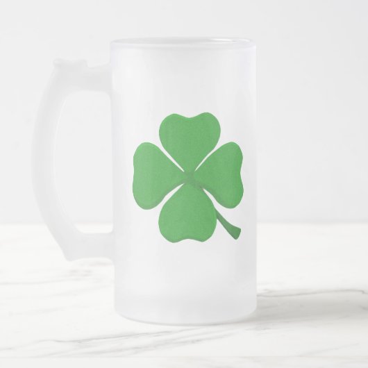 vierblättriges Kleeblatt Mattglas Bierglas (Links)