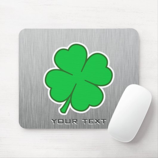 Vierblättriges Kleeblatt; Metallblick Mousepad (Mit Mouse)